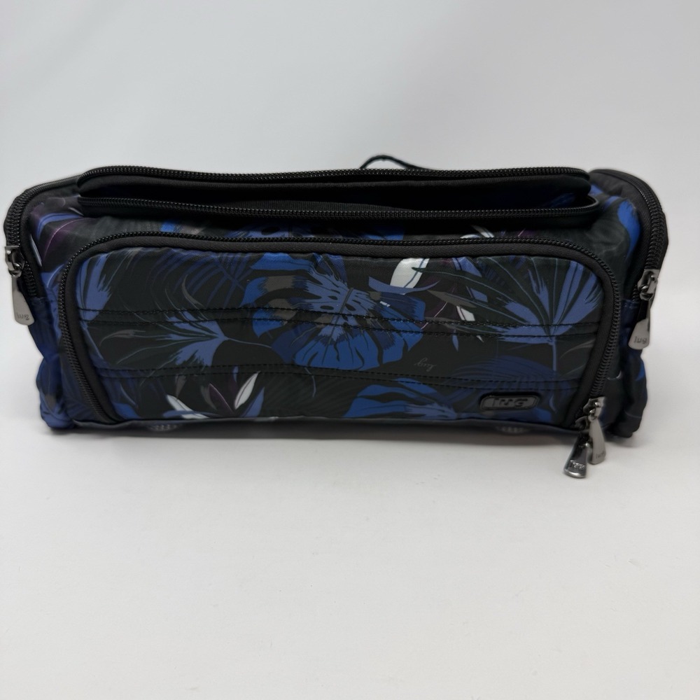 Lug Trolley Cosmetic Case Bouquet Blue Floral Travel Makeup Toiletry Bag